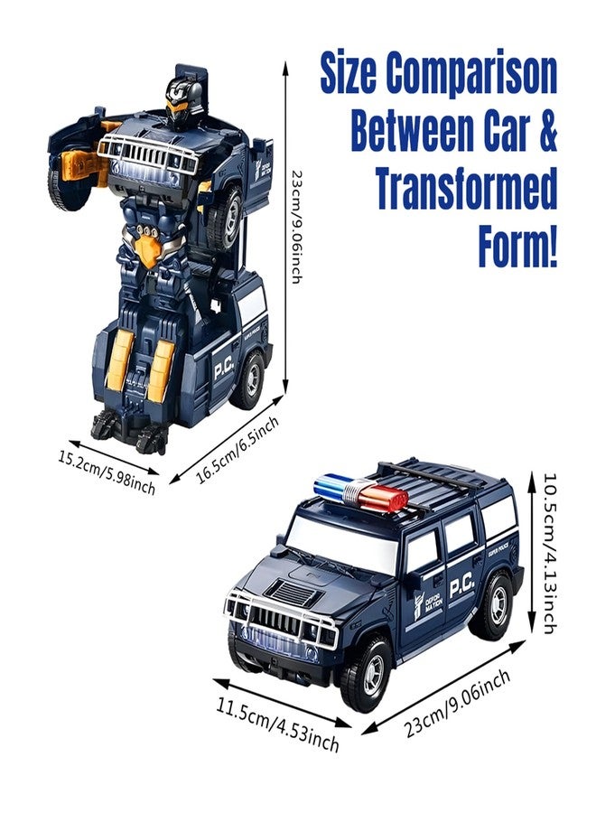 Kidology Transforming Robot Car With Light - Police Cars for Kids, Race Car to Robot Toy for Boys, Bump and Go Toddler Robot Toys, Black - Image 2